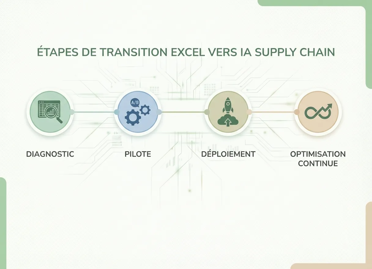 Comparatif de la dépendance à Excel dans la supply chain : France 38 %, Royaume-Uni 14 %, États-Unis 8 %, Inde 3 %